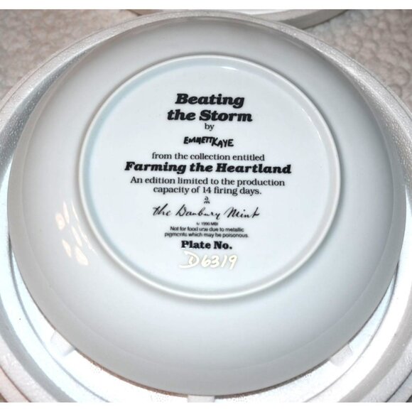 Vintage Danbury Mint "Beating the Storm" Collector Plate From Farming the Heartl - Picture 2 of 2